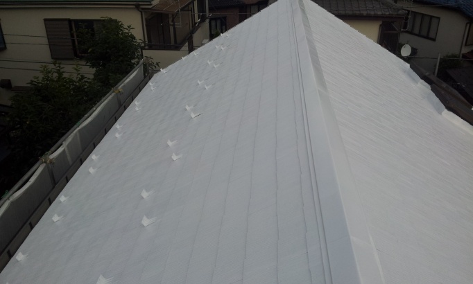 屋根の遮熱塗装後の屋根