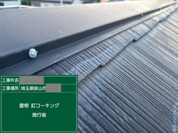 埼玉県狭山市　T様邸　屋根塗装工事　棟板金　釘打ち直し　釘浮きはなぜ起こる？